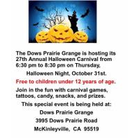 Dows Prairie Annual Halloween Carnival