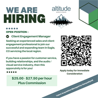 Altitude AV is hiring a Client Engagement Manager