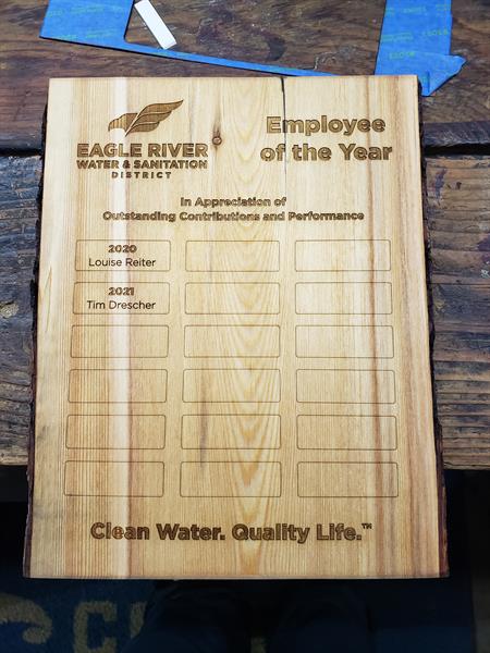 Recognizing The Employee of the Year at Eagle River Water & Sanitation District.