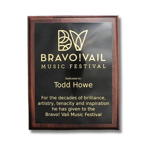 Custom Recognition Plaque for Bravo! Vail