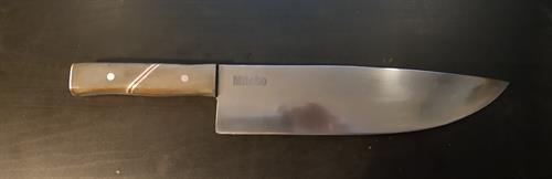 Chefs knife 10" blade handmade from 26c3 high carbon handle is Lignum Vitae