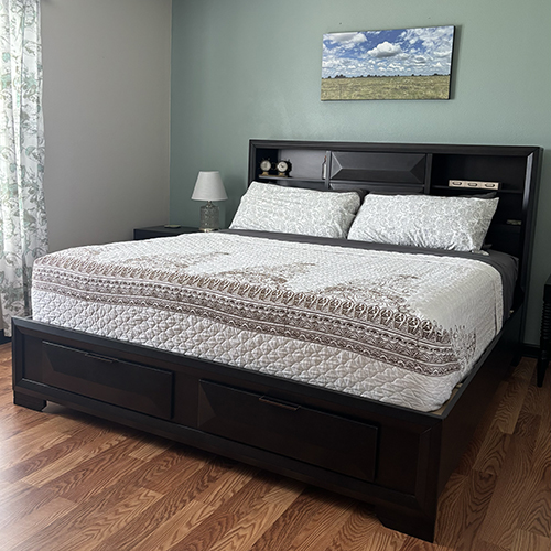 Relax and recharge in the King bed