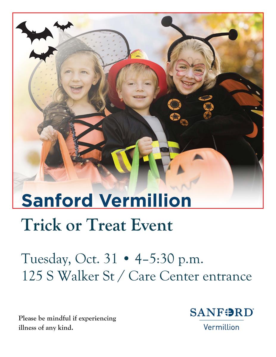 Sanford Vermillion Trick or Treat Event Oct 31, 2023 Vermillion