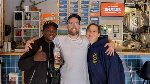 Damian from Twiga Brewery (left) joined Andy (center) and Nicki (right) for a collaboration brew.