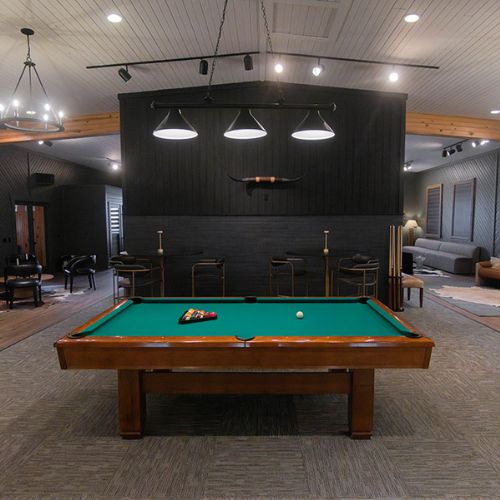 Main event area, pool table available for use for any booking.