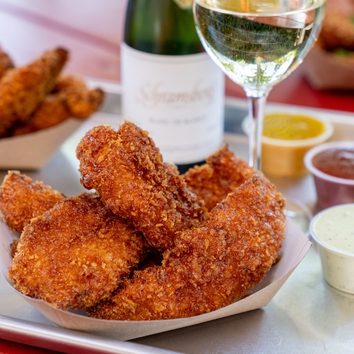 Gott's Original Chicken Tenders and Schramsberg Sparkling Wine