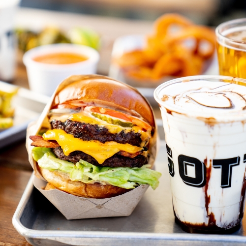 Gott's Double Cheeseburger and Black & White Shake