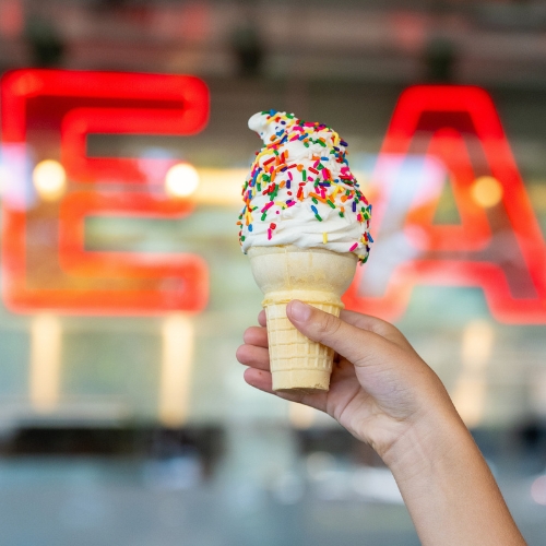 Gott's Vanilla Cone with Straus Organic Vanilla Soft Serve & Sprinkles