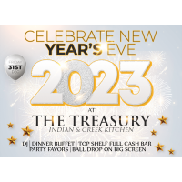Celebrate NYE 2023 @ The Treasury Indian & Greek Kitchen
