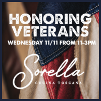 Veterans Day Lunch at Sorella Cucina Toscana