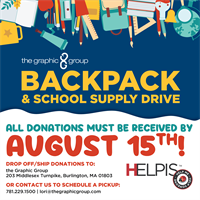 The Graphic Group, inc.'s Annual Backpack & School Supply Drive with HELPIS Kicks Off This Week