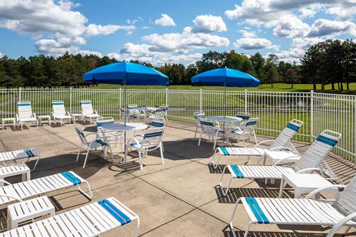 Relax on the sundeck overlooking our golf course