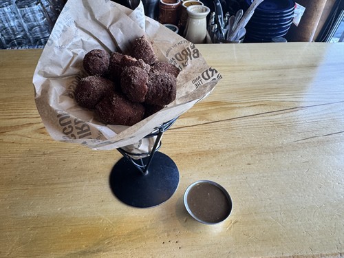 Biscuit Bites Tossed in Cinnamon and Sugar, Served with House Made Butterscotch