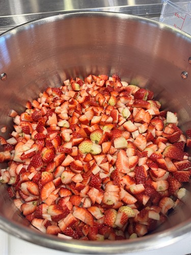Preparing House Made Starwberry Jam