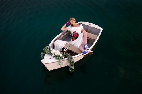 Bride in boat
