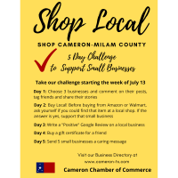 Cameron Shop Local Challenge 2020
