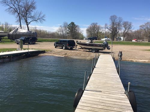 Marina with Deep Boat Ramp at Terry's Boat Harbor on Mille Lacs Lake in Garrison MN