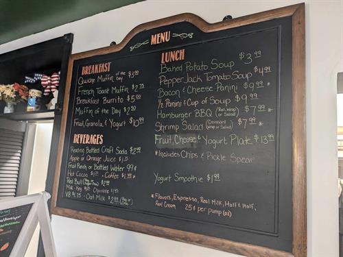 Menu changes upon availability of local farmers, etc. 