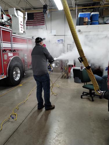 Thermal Fogging a fire station for odor control