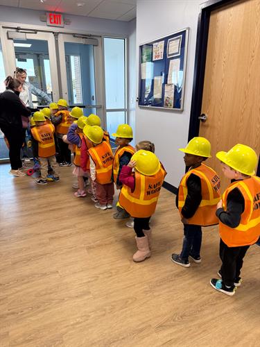 Bright Beginnings by ABCC preschoolers learn about real construction equipment down the street at the Innovation Center.