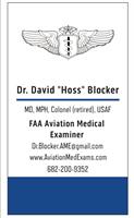 FAA Senior Aviation Medical Examiner - Dr. David Blocker, MD, MPH