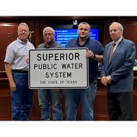 ‘Superior Water’ achievement signs being erected