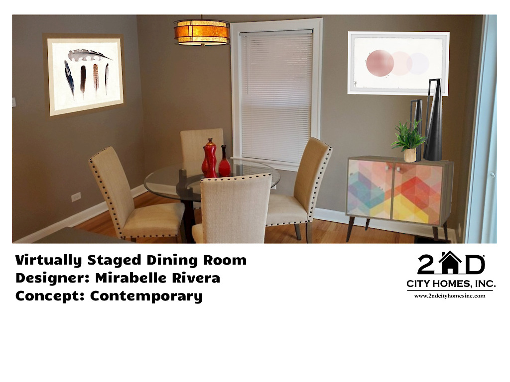 Virtually Staged dining room