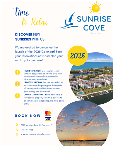 Book your stay now at Sunrise Cove Condominium.
