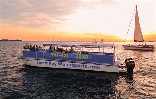Sunset aboard Island Time. The perfect ending to a day in Siesta Key. 
