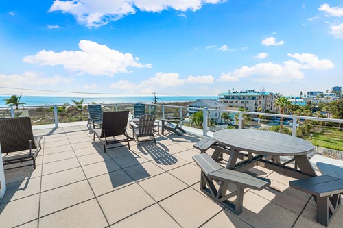 Take in the view's at The Lookout's Rooftop deck overlooking Siesta Key Beach