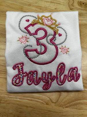 Applique birthday shirt. These can be personalized