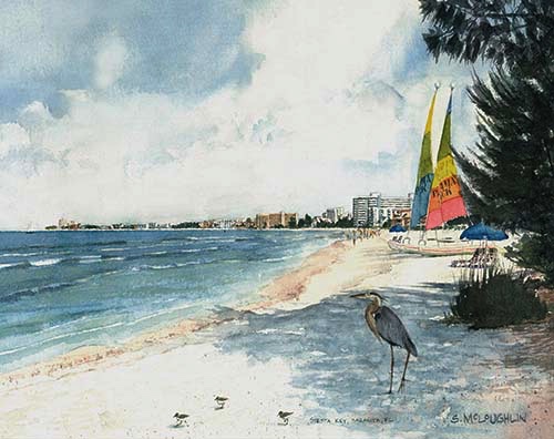 “Crescent Beach Blue Heron”, Watercolor “Crescent Beach Blue Heron”, Watercolor