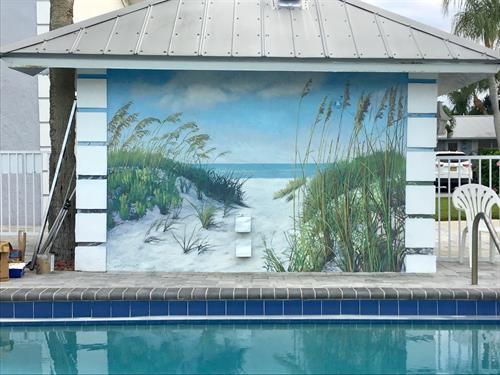 “Pathway to the Beach”, Village West Poolside Mural “Pathway to the Beach”, Village West Poolside Mural