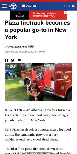check out ABC news https://abc7ny.com/pizza-food-truck-firetruck-new-york/13619128/