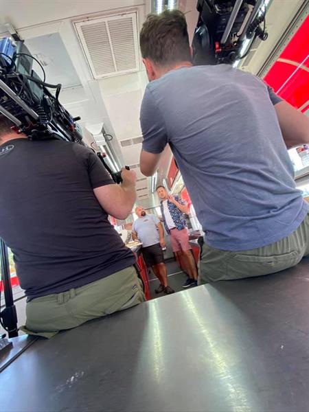 filming in Charro Days for Carnival Eats season 9 airing on The Cooking Channel filming in Charro Days for Carnival Eats season 9 airing on The Cooking Channel