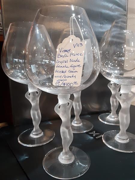 Other unique glass ware like these art deco wine glasses