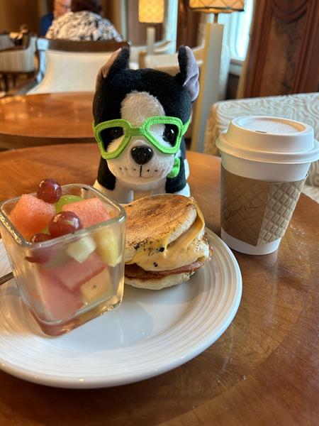 Maxx enjoying breakfast on Royal Princess - Sept 2024