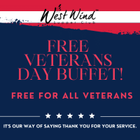 Free Veterans Day Buffet at West Wind Supper Club