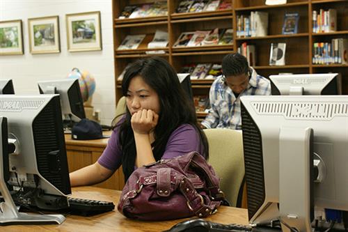 The Durham Tech Orange County Campus Library houses research space and resources for students.