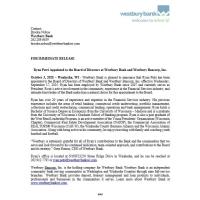 Ryan Petri Appointed to the Board of Directors at Westbury Bank and Westbury Bancorp, Inc