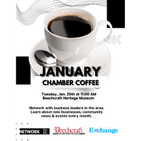 January Chamber Coffee co-sponsored by Exchange Media Group and Beechcraft Heritage Museum