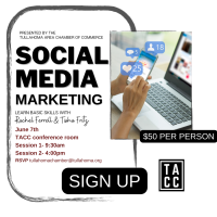 Social Media Marketing A business development seminar brought to you by the Tullahoma Area Chamber of Commerce 