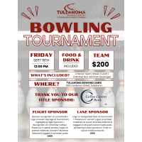 2026 Bowling Tournament sponsored by Coffee County Bank