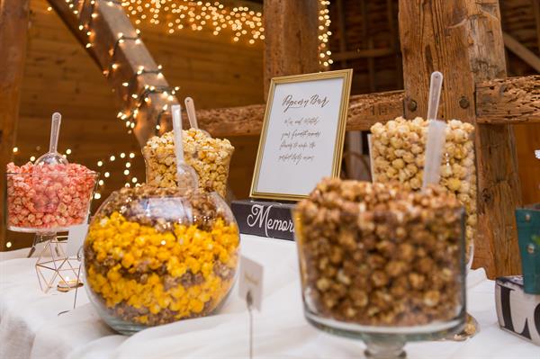 Gourmet Popcorn Bar for wedding