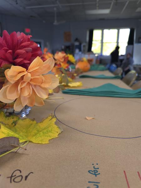 Thanksgiving Day Meal table is set