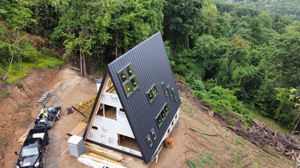 Standing Seam Metal A-Frame Roof