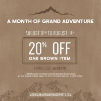 20% Off - One Brown Item at Mountain Hardware & Sports