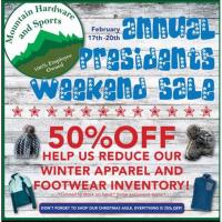 ANNUAL PRESIDENTS WEEKEND SALE