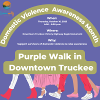Domestic Violence Awareness Month Purple Walk in Downtown Truckee