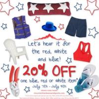 20% Off - Red, White or Blue!